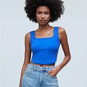 Madewell Blue Tailored Crop Tank